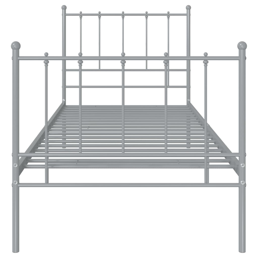 Bed Frame | Grey | Powder-coated metal | Single | Durable