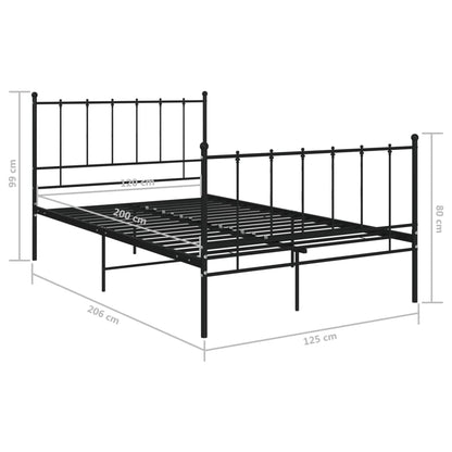 Bed Frame | Black | Powder-coated metal | Double | Durable | Bed Frame