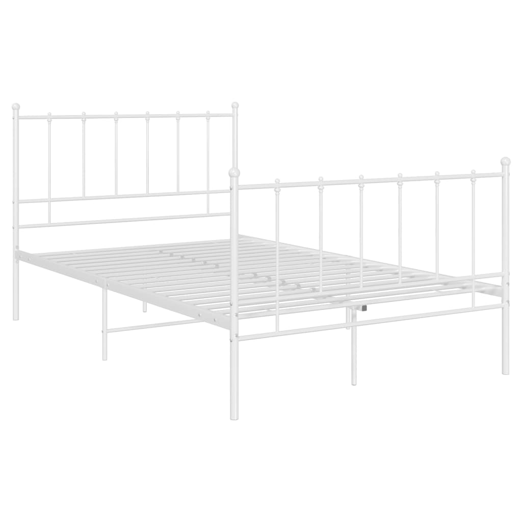 Bed Frame | White | Powder-coated metal | 120x200 cm | Durable
