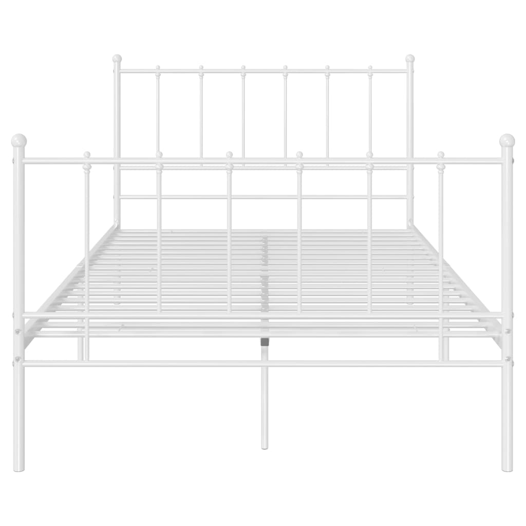 Bed Frame | White | Powder-coated metal | 120x200 cm | Durable