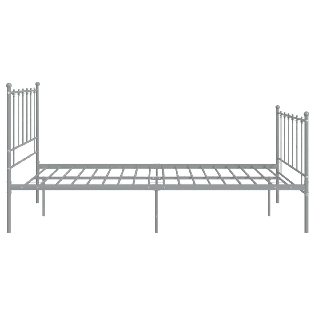 Bed Frame | Grey | Powder-coated metal | Double | Durable | Bed Frame
