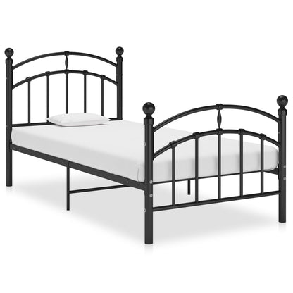 Bed Frame | Black | Powder-coated metal | 100x200 cm | Tough | Bed Frame