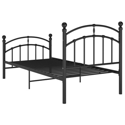 Bed Frame | Black | Powder-coated metal | 100x200 cm | Tough | Bed Frame