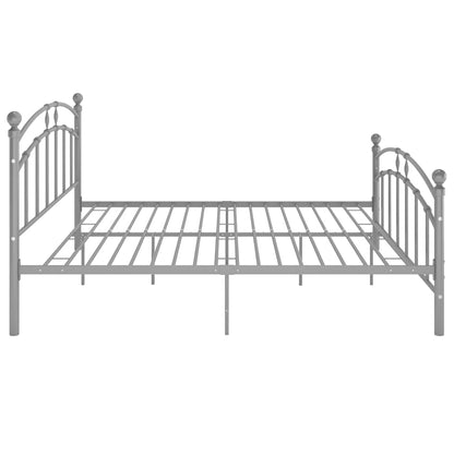 Bed Frame without Mattress Grey Metal 180x200 cm Super King