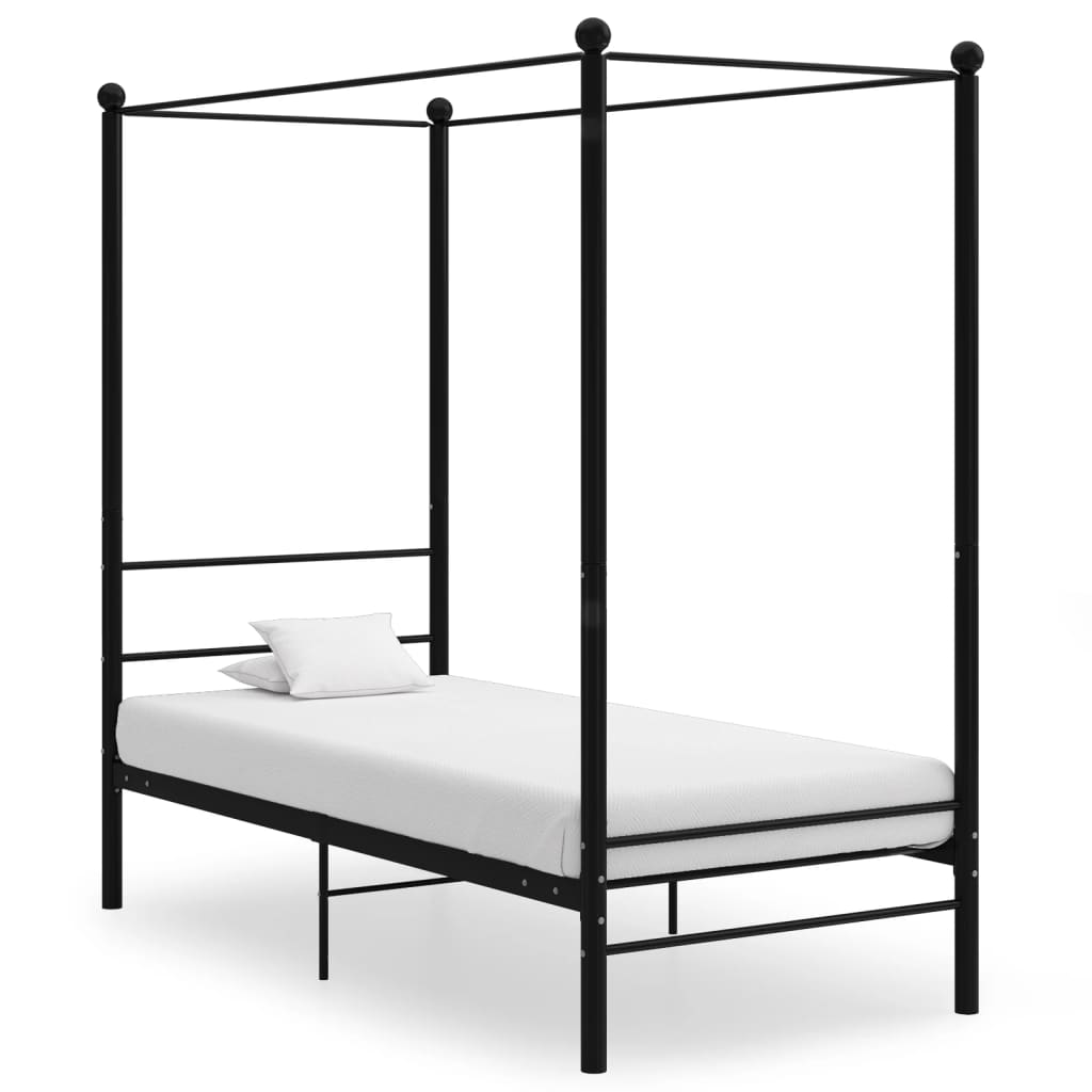 Bed Frame | Black | Powder-coated metal | Single | Durable | Bed Frame