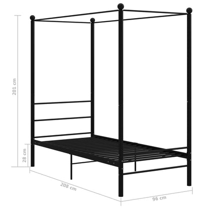 Bed Frame | Black | Powder-coated metal | Single | Durable | Bed Frame
