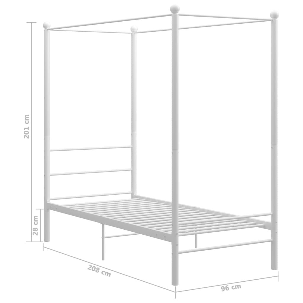 Bed Frame | White | Powder-coated metal | Single | Bed Frame