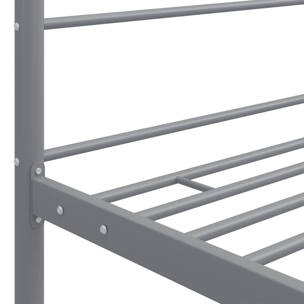 Canopy Bed Frame without Mattress Grey Metal 90x200 cm