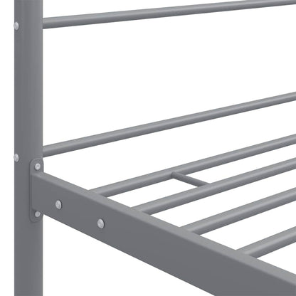 Canopy Bed Frame without Mattress Grey Metal 90x200 cm