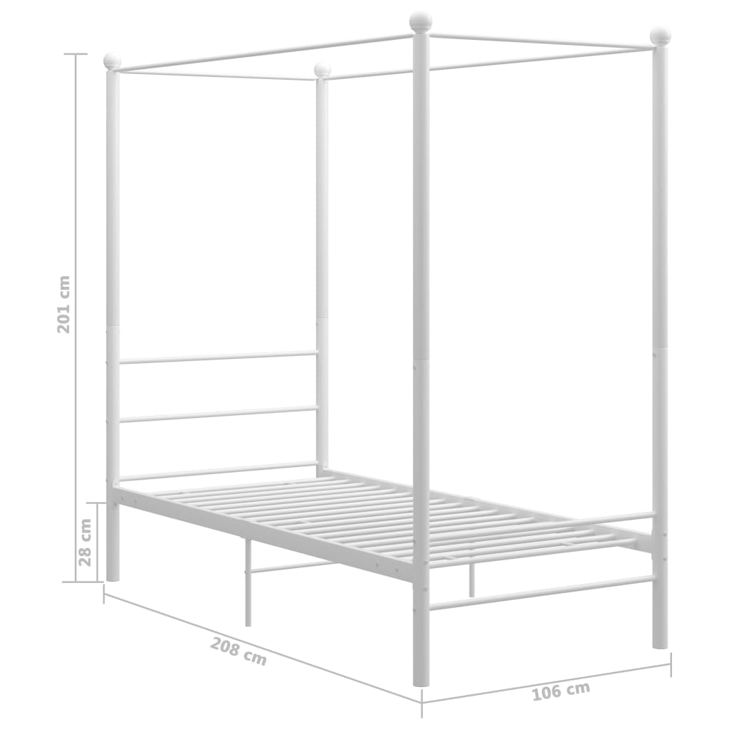 Bed Frame | White | Powder-coated metal | Single | Tough | Bed Frame