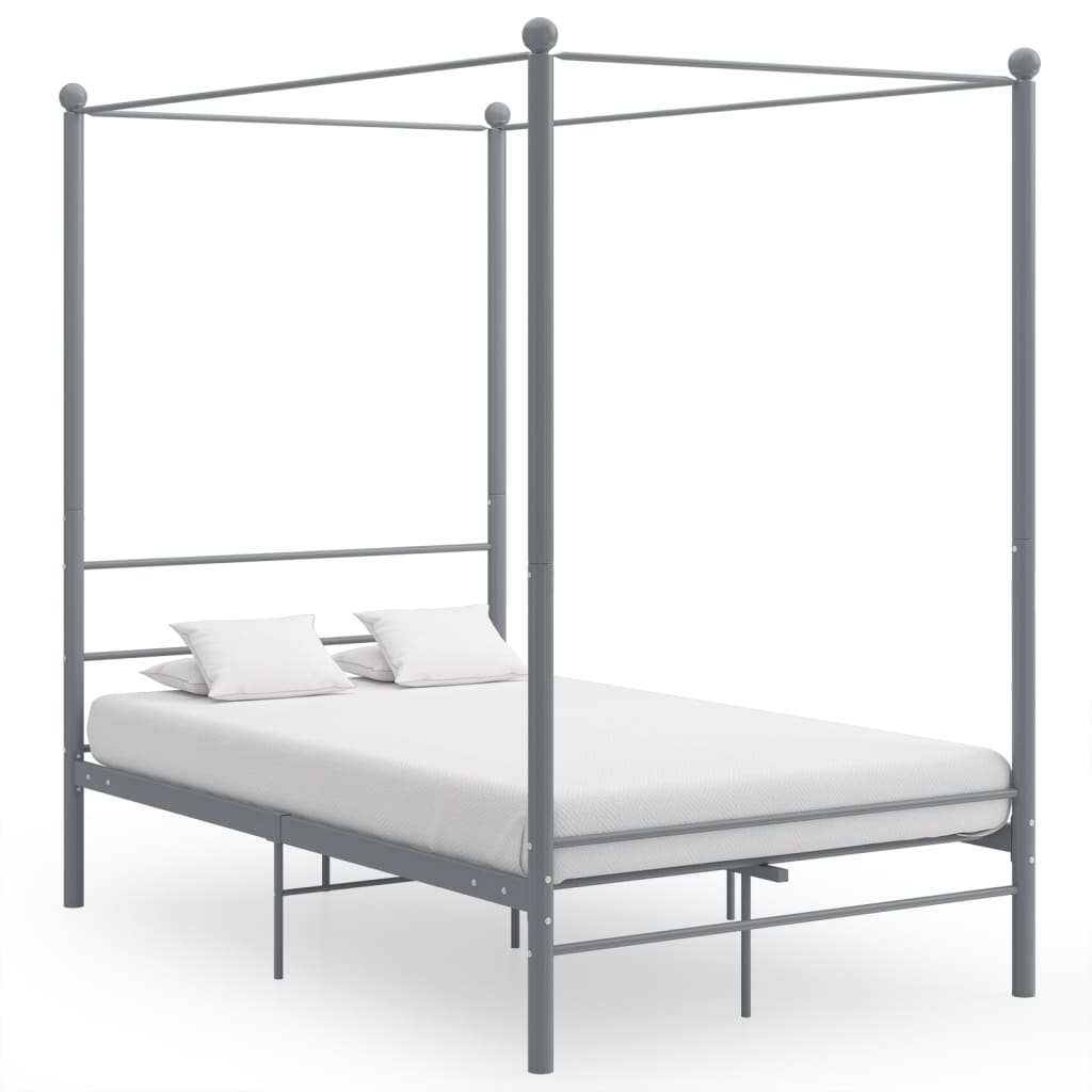 Bed Frame | Grey | Powder-coated metal | Double | Durable | Bed Frame
