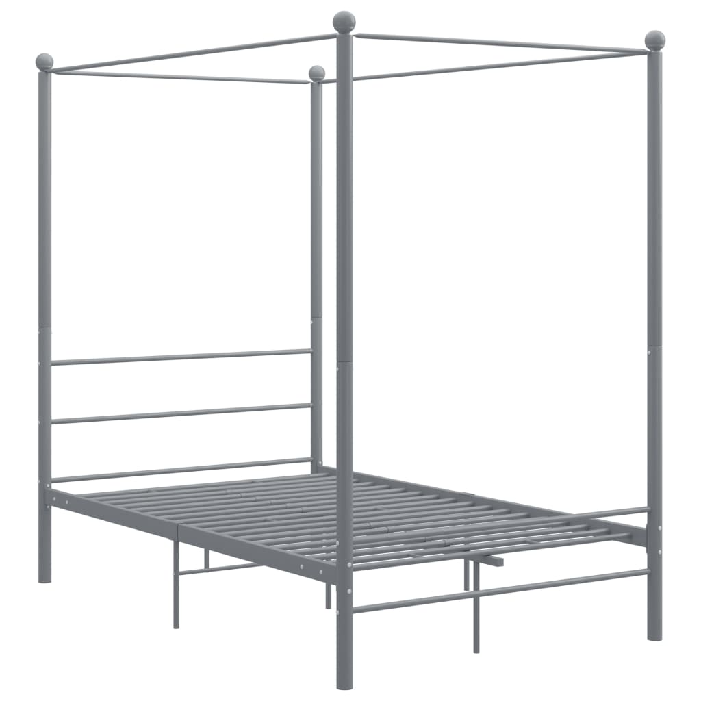 Bed Frame | Grey | Powder-coated metal | Double | Durable | Bed Frame