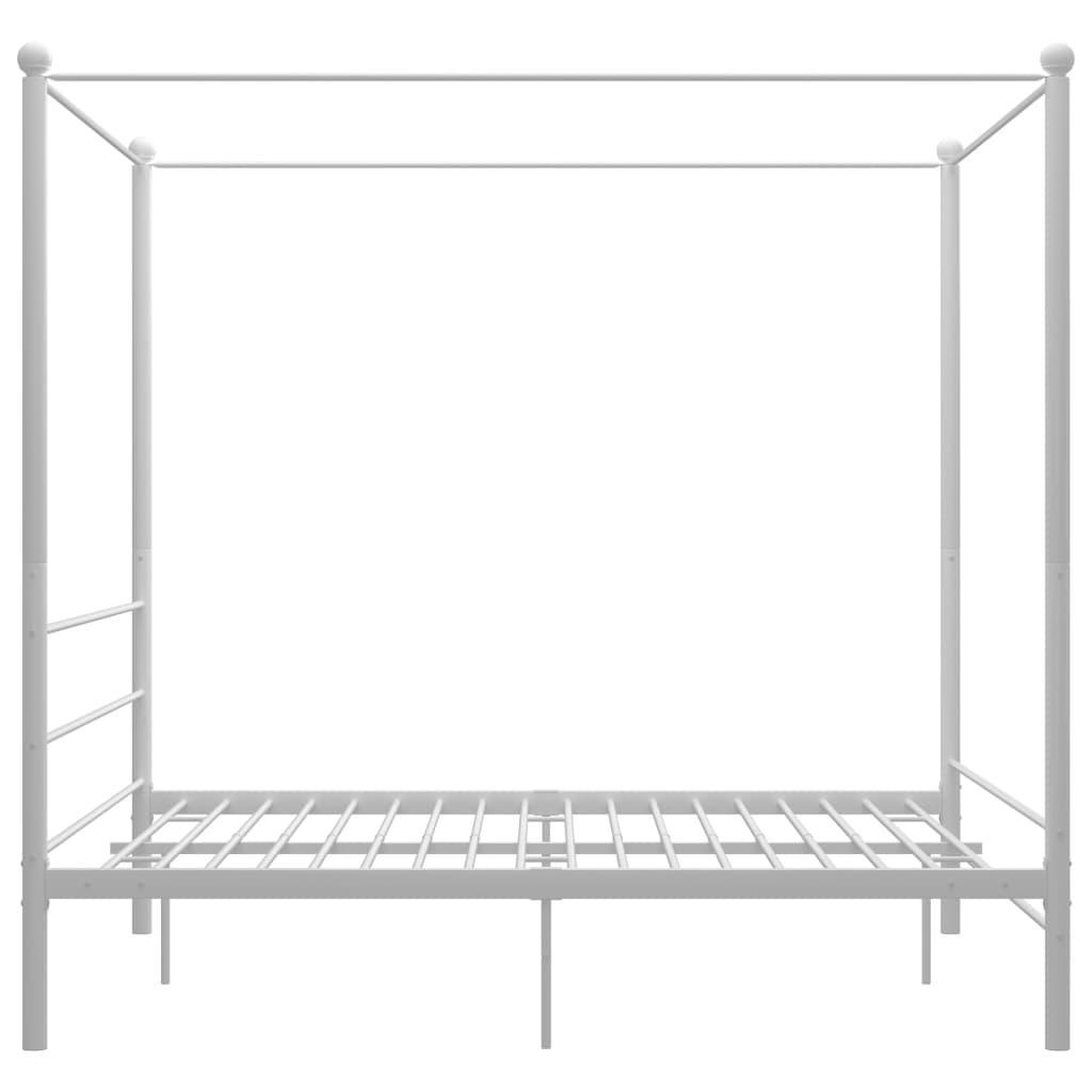 Bed Frame | White | Powder-coated metal | Double | Sturdy | Bed Frame
