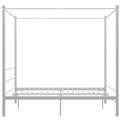 Bed Frame | White | Powder-coated metal | Double | Sturdy | Bed Frame