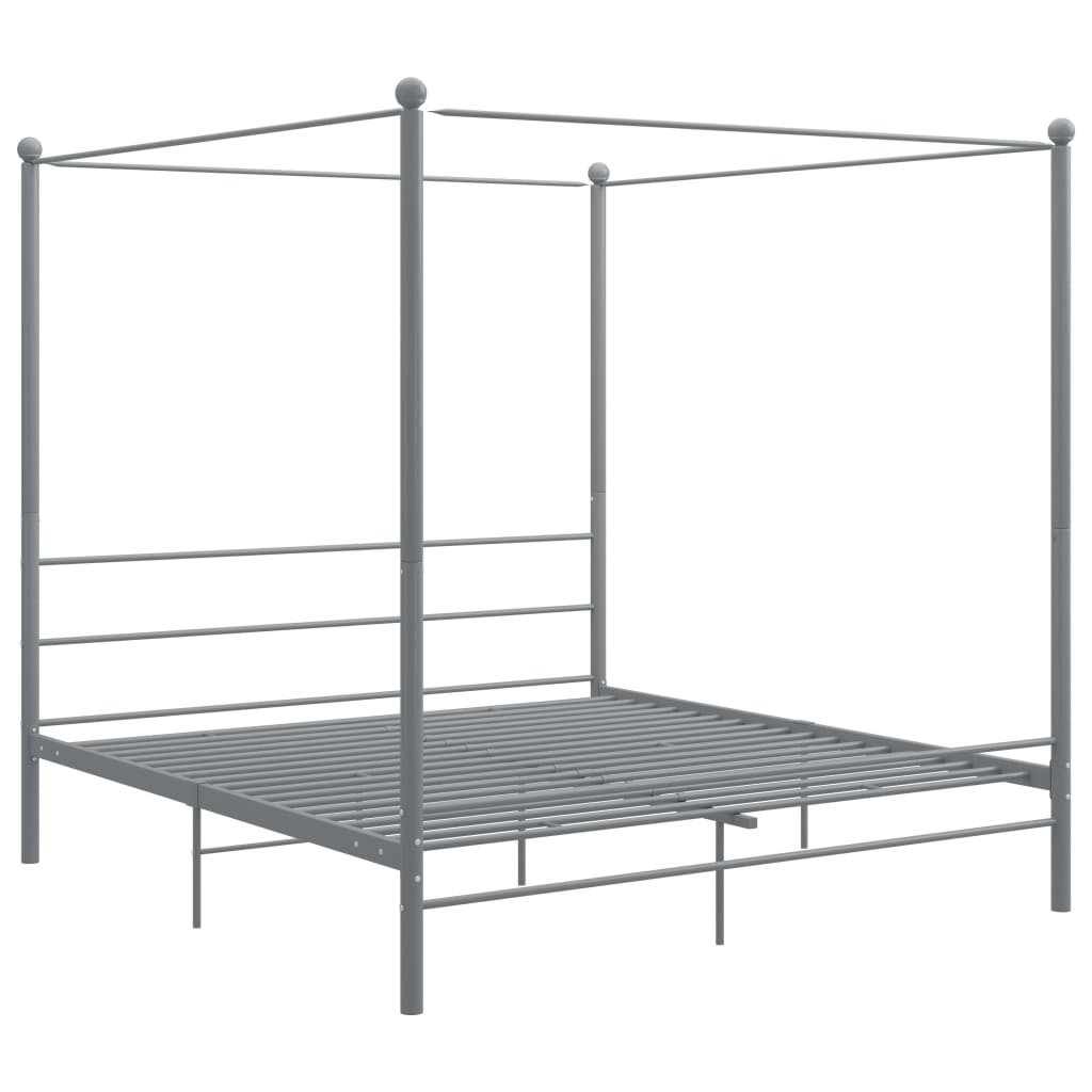 Bed Frame | Grey | Powder-coated metal | Super King | Durable | Bed Frame