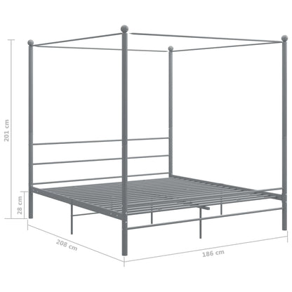 Bed Frame | Grey | Powder-coated metal | Super King | Durable | Bed Frame