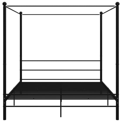 Bed Frame | Black | Powder-Coated Metal | Double Bed | Durable