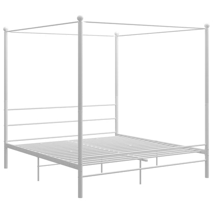 Bed Frame | White | Powder-coated metal | 200x200 cm | Durable