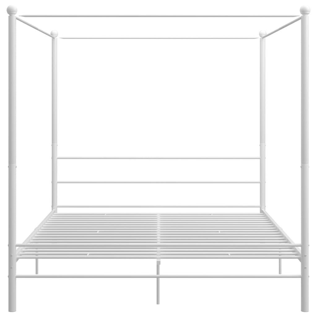 Bed Frame | White | Powder-coated metal | 200x200 cm | Durable