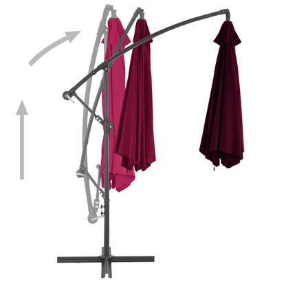 Cantilever Garden Parasol | Bordeaux Red | Polyester, Metal | Large