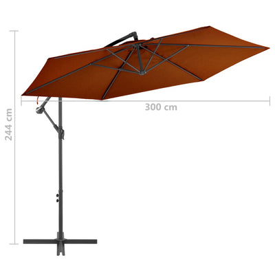 Cantilever Garden Parasol with Aluminum Pole Terracotta 118.1"