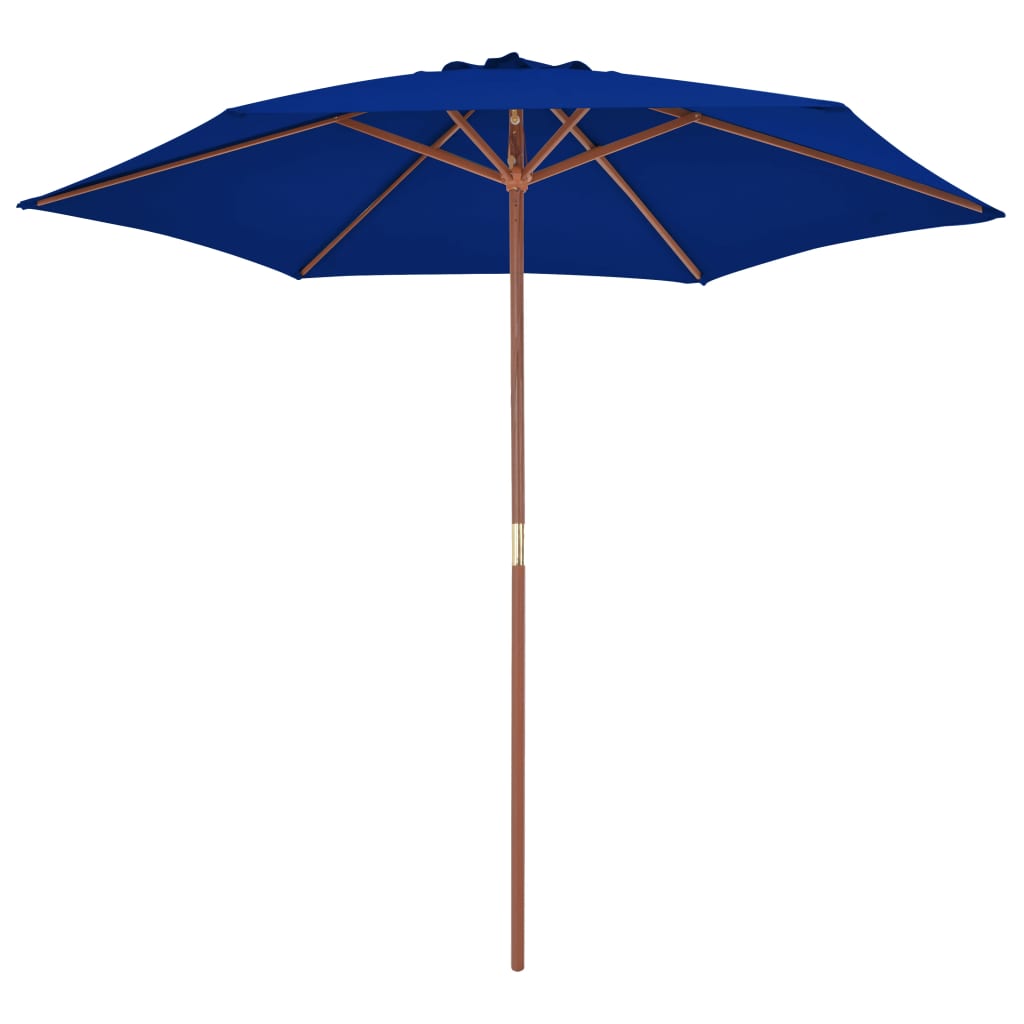 313763 vidaXL Garden Parasol with Wooden Pole Blue 270 cm