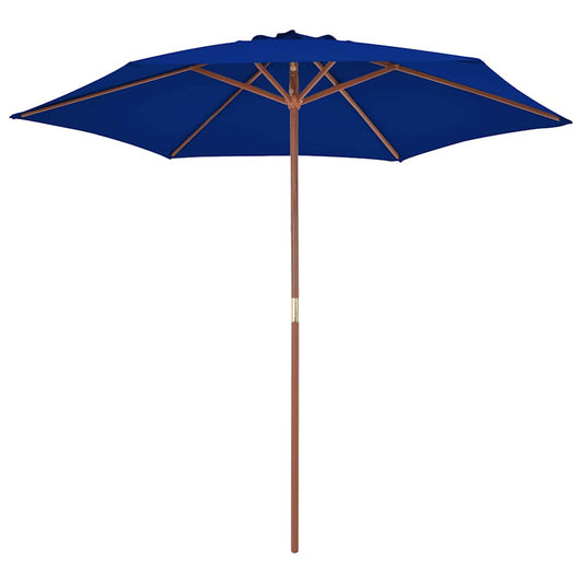 Garden Parasol | Blue | Polyester, Laminated bamboo, Hardwood