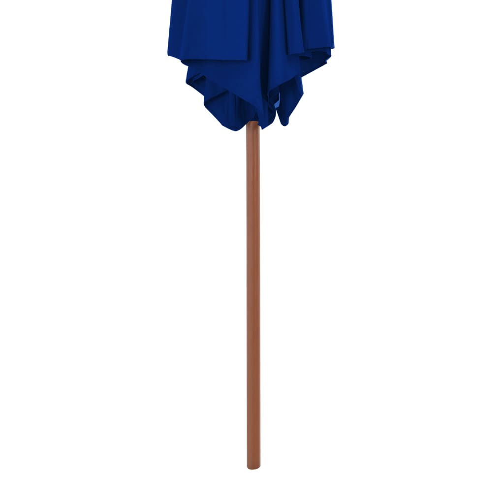 313763 vidaXL Garden Parasol with Wooden Pole Blue 270 cm