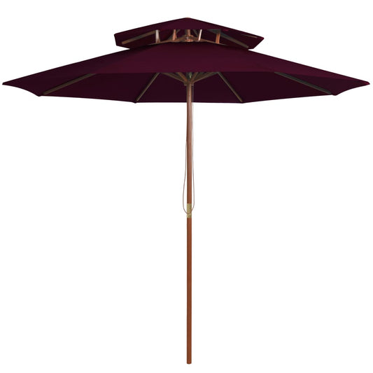 Garden Parasol | Bordeaux Red | Polyester | Large | Tiltable