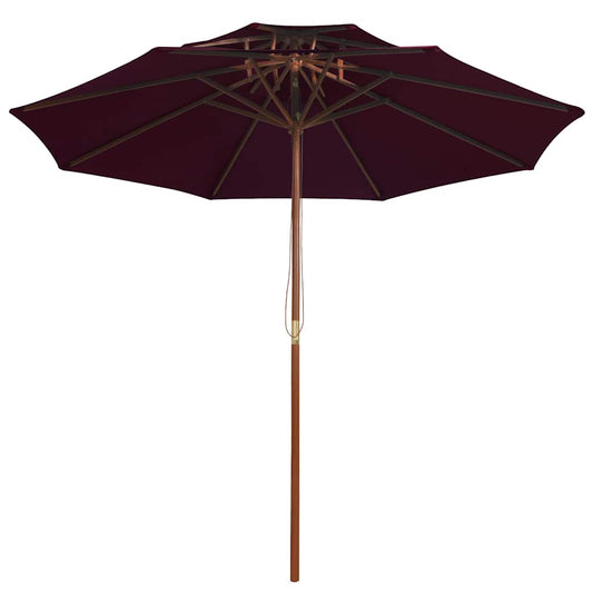 Garden Parasol | Bordeaux Red | Polyester | Large | Tiltable