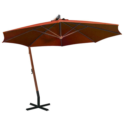 Hanging Garden Parasol with Pole Terracotta 3,5x2,9 m Solid Fir Wood