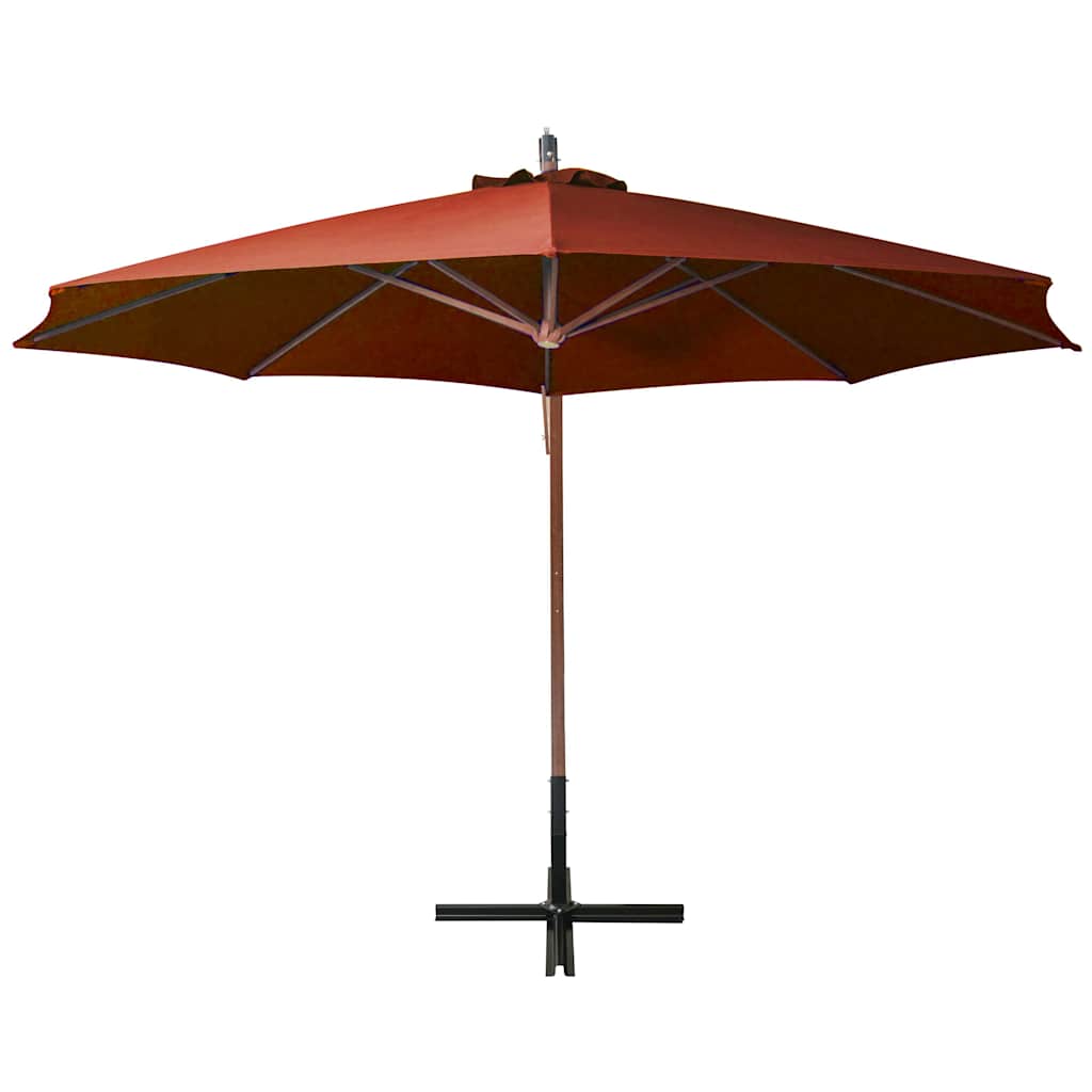Hanging Garden Parasol with Pole Terracotta 3,5x2,9 m Solid Fir Wood