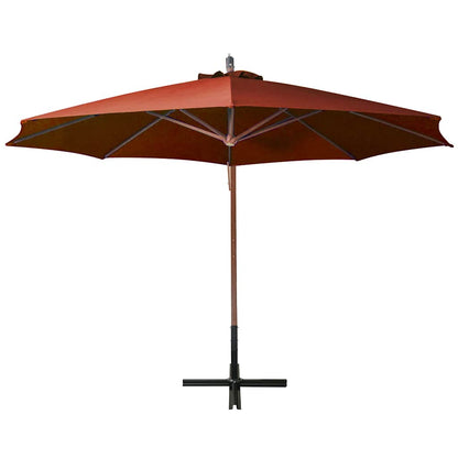 Hanging Garden Parasol with Pole Terracotta 3,5x2,9 m Solid Fir Wood