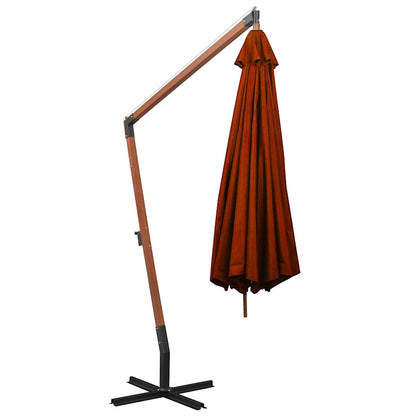 Hanging Garden Parasol with Pole Terracotta 3,5x2,9 m Solid Fir Wood