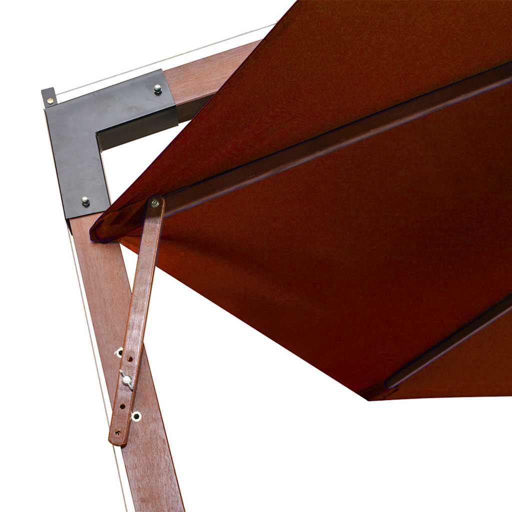 Hanging Garden Parasol with Pole Terracotta 3,5x2,9 m Solid Fir Wood