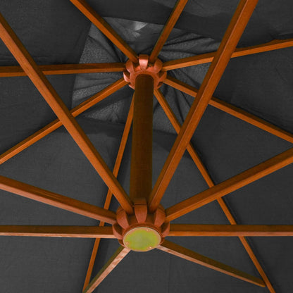 Hanging Garden Parasol | Anthracite | Solid fir wood, bamboo, polyester