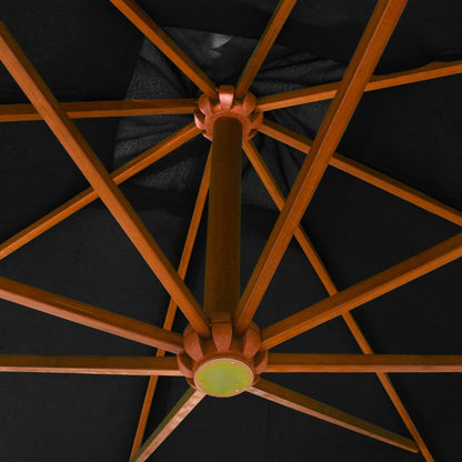 Hanging Garden Parasol | Black | Fir Wood | Large | Adjustable Armrests