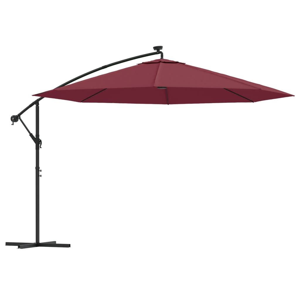 Cantilever Garden Parasol | Bordeaux Red | Polyester Fabric, Metal