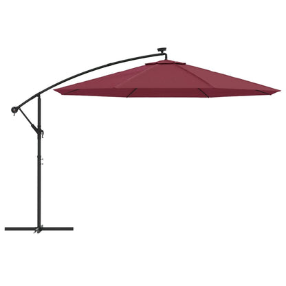 Cantilever Garden Parasol | Bordeaux Red | Polyester Fabric, Metal