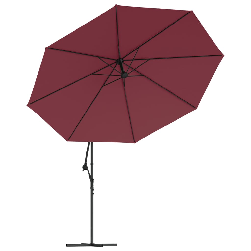 Cantilever Garden Parasol | Bordeaux Red | Polyester Fabric, Metal