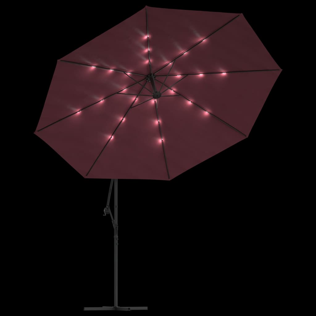 Cantilever Garden Parasol | Bordeaux Red | Polyester Fabric, Metal