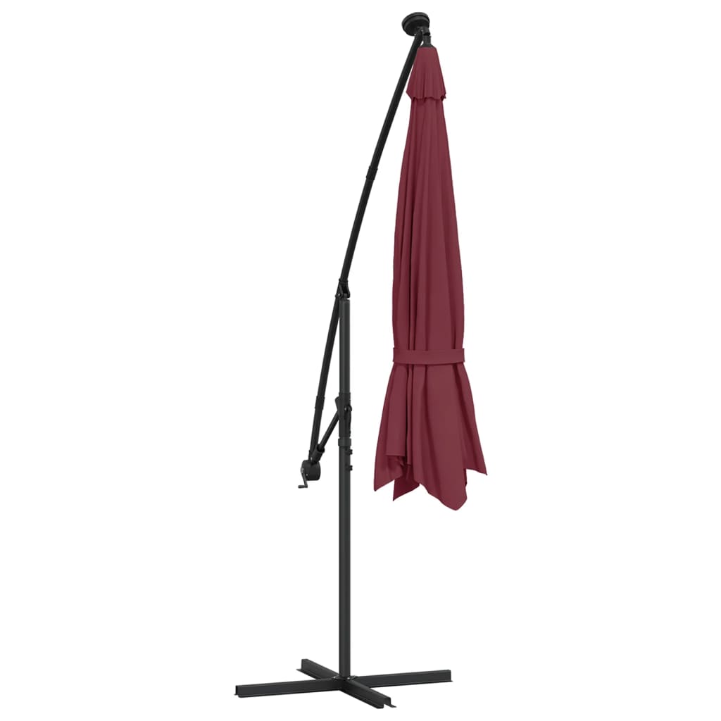 Cantilever Garden Parasol | Bordeaux Red | Polyester Fabric, Metal