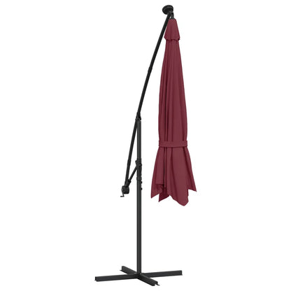 Cantilever Garden Parasol | Bordeaux Red | Polyester Fabric, Metal