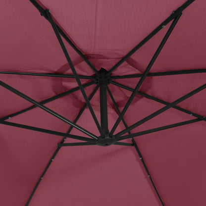 Cantilever Garden Parasol | Bordeaux Red | Polyester Fabric, Metal