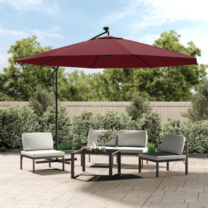 Cantilever Garden Parasol | Bordeaux Red | Polyester Fabric, Metal