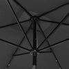 Garden Parasol with LEDs and Steel Pole Anthracite 6.6'x9.8'