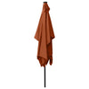 Garden Parasol with LEDs and Steel Pole Terracotta 6.6'x9.8'