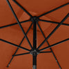 Garden Parasol with LEDs and Steel Pole Terracotta 6.6'x9.8'