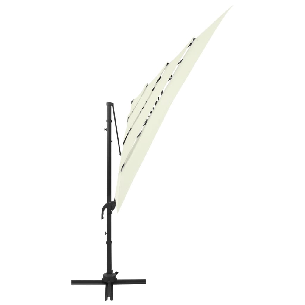 Garden Parasol | Sand | Polyester | 4-Tier | Foldable | Garden Parasol