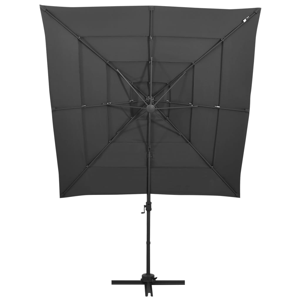 Garden Parasol | Anthracite | Polyester, Powder-coated aluminium | 250 cm
